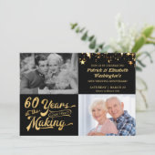 60周年記念の過去と現在写真 黒と金 招待状 (スタンド正面)