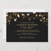 60周年記念の過去と現在写真 黒と金 招待状 (裏面)