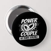 60周年記念カップル結婚した60年の強さ 缶バッジ (正面&裏面)