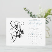 60周年記念カレンダーハートデザインSave the Date 招待状 (スタンド正面)