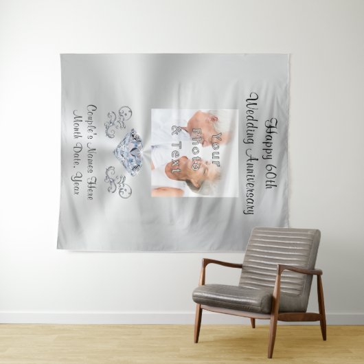 60周年記念ギフト、パーティーの壁掛けタペストリー装飾 タペストリー (インサイチュ(横))