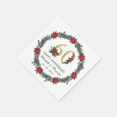 60周年記念クリスマスナパーソナライズされたプキンス スタンダードカクテルナプキン (角)