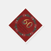 60周年記念クリスマスナパーソナライズされたプキンス スタンダードカクテルナプキン (角)
