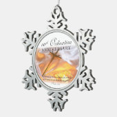 60周年記念クロスキャンドル スノーフレークピューターオーナメント (右)