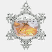 60周年記念クロスキャンドル スノーフレークピューターオーナメント (正面)