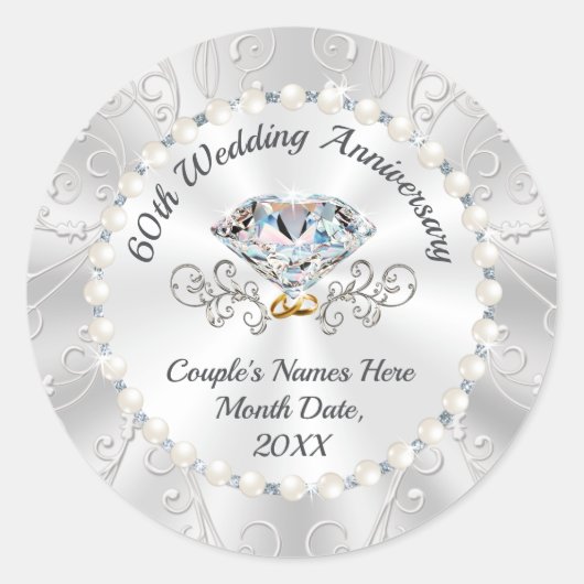 60周年記念ステッカー、封筒 ラウンドシール (正面)