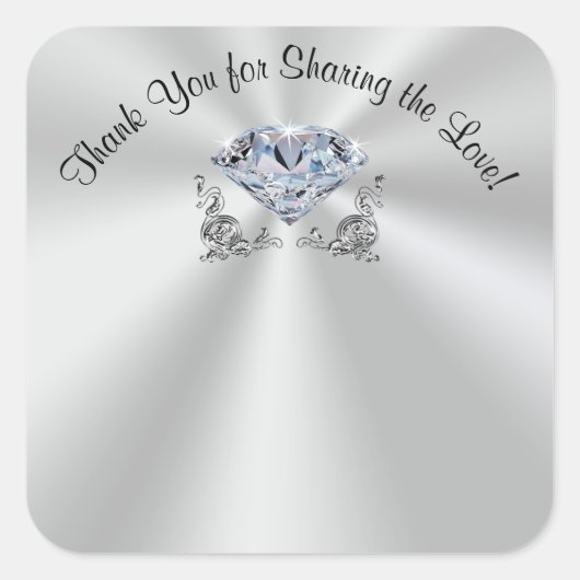 60周年記念ダイヤモンドネームタグシール スクエアシール (正面)