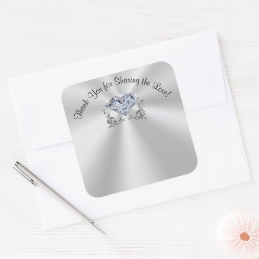 60周年記念ダイヤモンドネームタグシール スクエアシール (封筒)