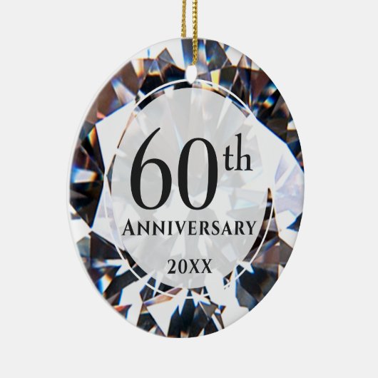 60周年記念ダイヤモンドフォトパーソナライズされた セラミックオーナメント (右)