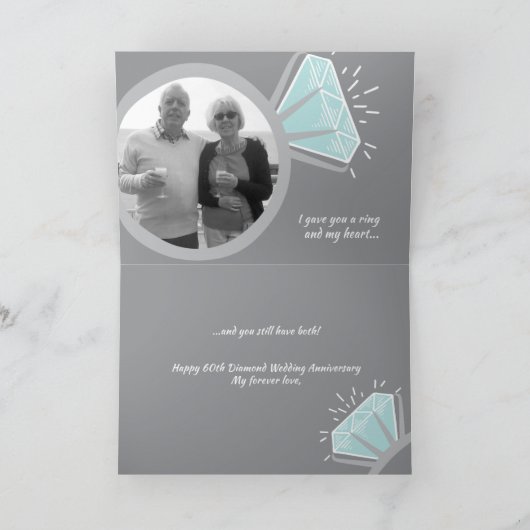 60周年記念ダイヤモンドリング今すぐ写真 カード (内部)