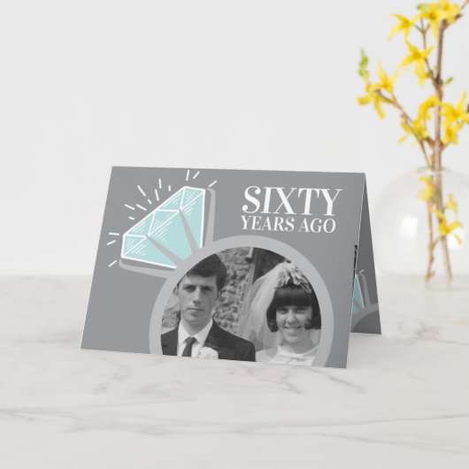 60周年記念ダイヤモンドリング今すぐ写真 カード (黄色い花)