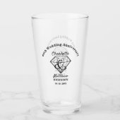 60周年記念ダイヤモンド結婚の贈り物パーソナライズされた タンブラーグラス (正面)