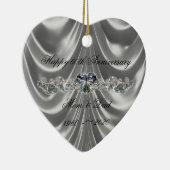 60周年記念ダ結婚イヤモンドハート写真 セラミックオーナメント (右)