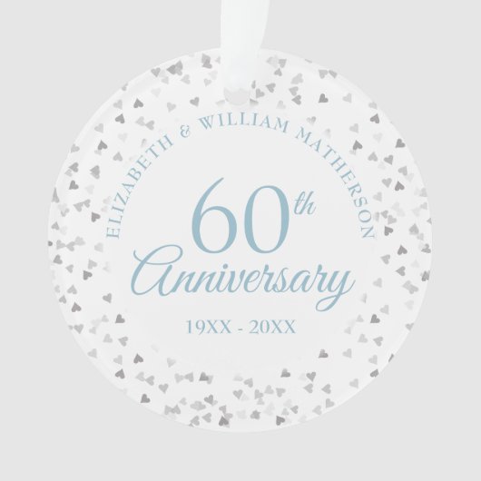 60周年記念ハートの紙吹雪 オーナメント (正面)