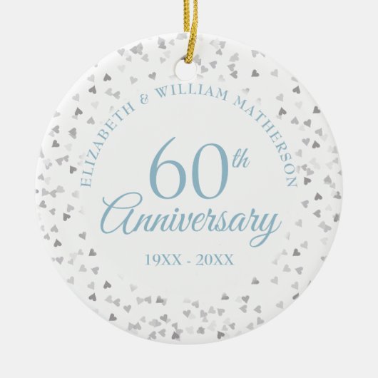 60周年記念ハートの紙吹雪 セラミックオーナメント (正面)