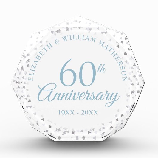 60周年記念ハートの紙吹雪 フォトブロック (正面)