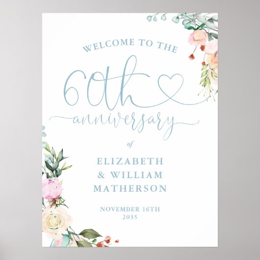 60周年記念ハートスクリプトフローラウェルカムサイン ポスター (正面)