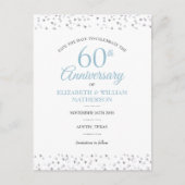 60周年記念ハート紙吹雪日付の保存 案内ポストカード (正面)