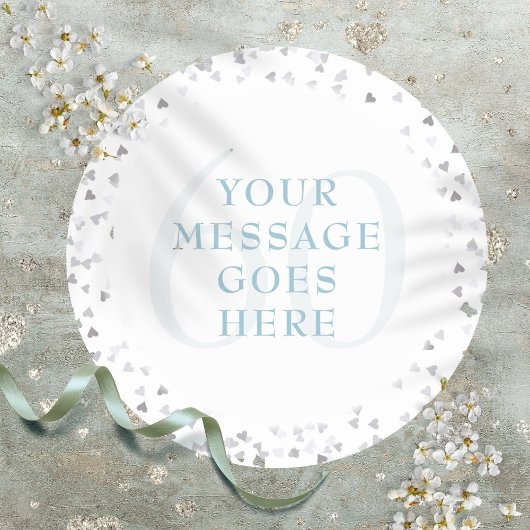 60周年記念ハート紙吹雪 ラウンドシール