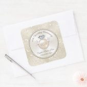 60周年記念パーソナライズされたのスタンプがあなたのテキストに付く スクエアシール (封筒)