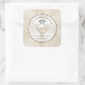 60周年記念パーソナライズされたのスタンプがあなたのテキストに付く スクエアシール (バッグ)