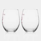 60周年記念パーソナライズされたフローラハートギフト ステムなしワイングラス (左)