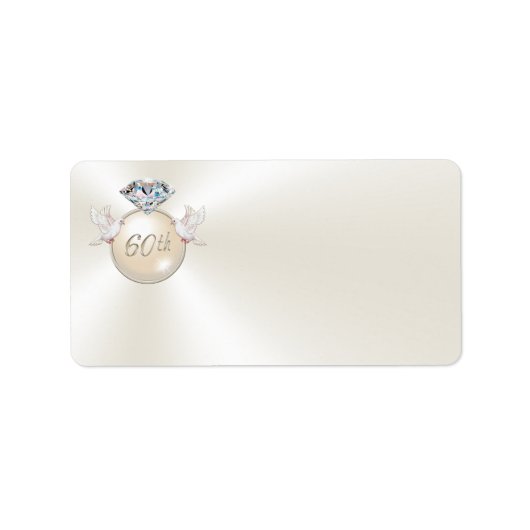 60周年記念パーソナライズされた住所 シール (正面)