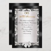 60周年記念パーティの招待状フォーマルダマスク 招待状 (正面/裏面)