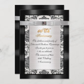 60周年記念パーティの招待状フォーマルダマスク 招待状 (正面/裏面)