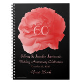 60周年記念パーティーゲストブックコーラルピンクローズ ノートブック (正面)