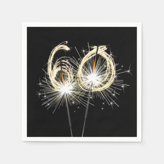 60周年記念パーティースパーカーズオンブラック スタンダードカクテルナプキン (正面)