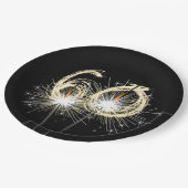 60周年記念パーティースパーカーズオンブラック ペーパープレート (アングル)