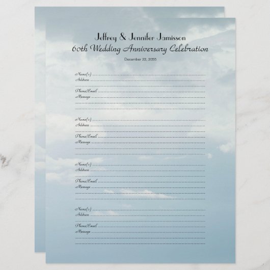 60周年記念パーティーブックサインインページ (正面/裏面)