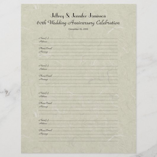 60周年記念パーティーブックサインインページ (正面)