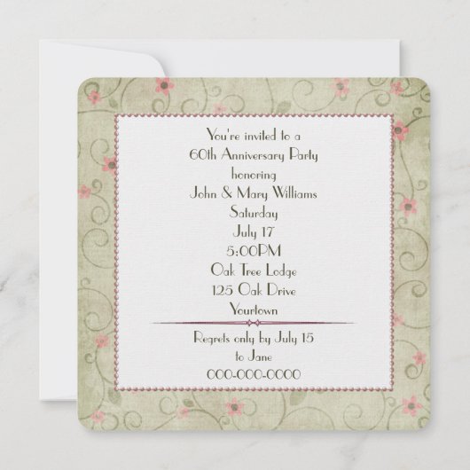 60周年記念パーティー(写真I) 招待状 (裏面)