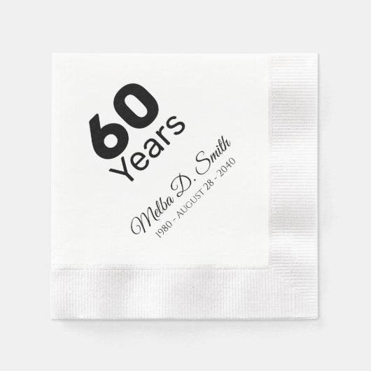 60周年記念パーティー 縁ありカクテルナプキン (正面)