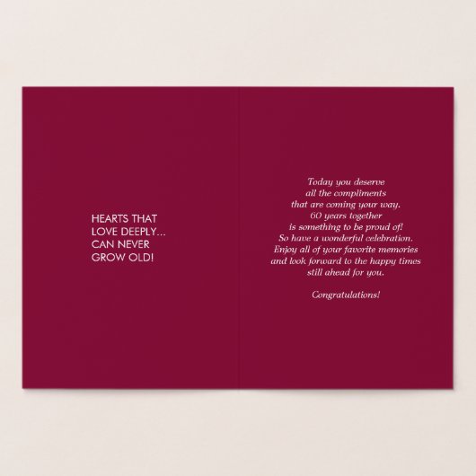 60周年記念フォイル実在グラグジュアリーグリーティングカード 箔カード (内部)