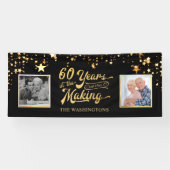 60周年記念ブラック&金ゴールドThen & Now写真 横断幕 (横)