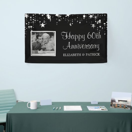 60周年記念モダンシルバー・スターズ写真黒 横断幕 (トレードショー)
