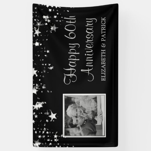 60周年記念モダンシルバー・スターズ写真黒 横断幕 (縦)