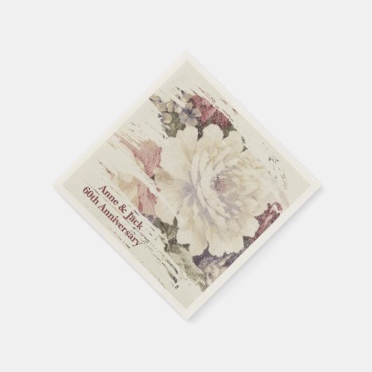 60周年記念ヴィンテージタペストリーバラ スタンダードカクテルナプキン (角)