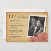 60周年記念ヴィンテージデイジー写真招待状 招待状 (正面)