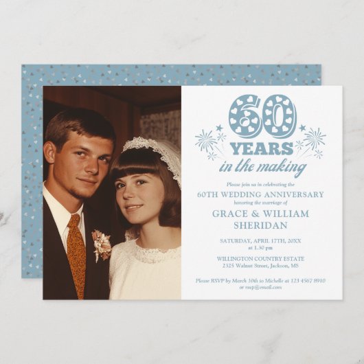 60周年記念写真結婚に 招待状 (正面/裏面)