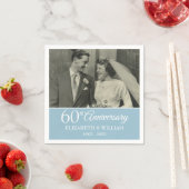 60周年記念写真結婚ダイヤモンドエレガント スタンダードカクテルナプキン (インサイチュ)