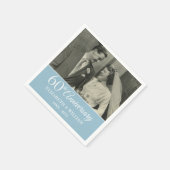 60周年記念写真結婚ダイヤモンドエレガント スタンダードカクテルナプキン (角)