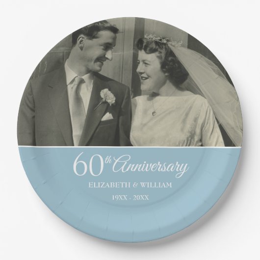 60周年記念写真結婚ダイヤモンド ペーパープレート (正面)