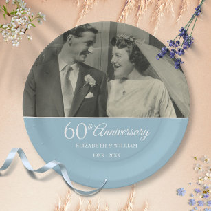 60周年記念写真結婚ダイヤモンド ペーパープレート