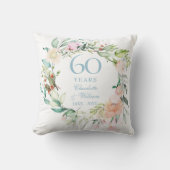 60周年記念写真結婚バラ水彩 クッション (正面)