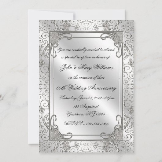 60周年記念写真結婚招待状カード 招待状 (裏面)