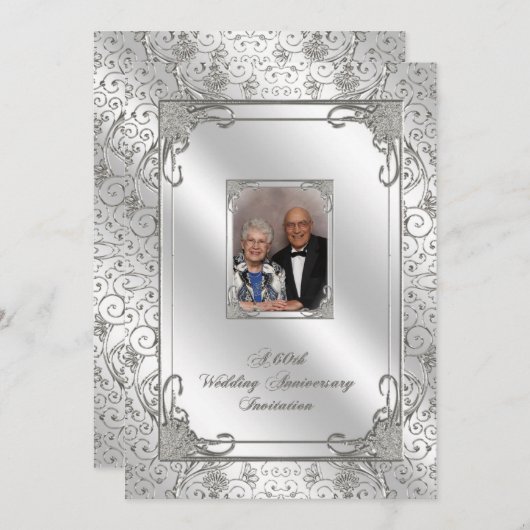 60周年記念写真結婚招待状カード 招待状 (正面/裏面)